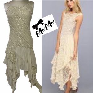 Romantic Lace Soft Lacey Feminine Floral Handkerchief Hem Spell Gypsy Dress